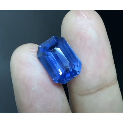 Octagon 11 Ct Unheated Ceylon Blue Sapphire