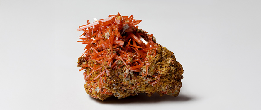 deep prismatic red crystals