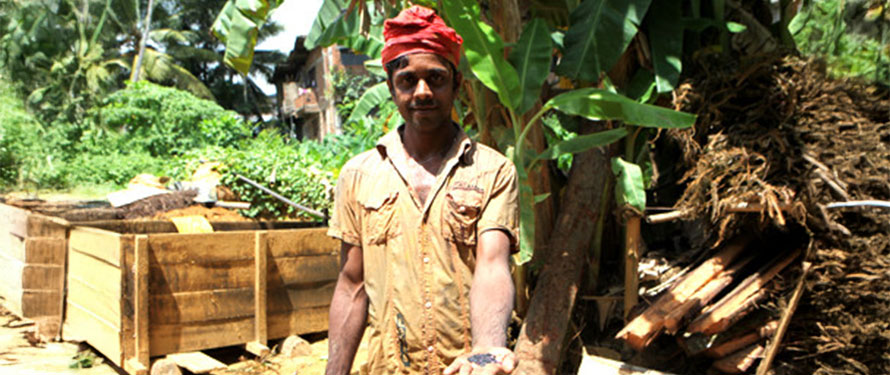 gem mine worker with a Blue Sapphires
