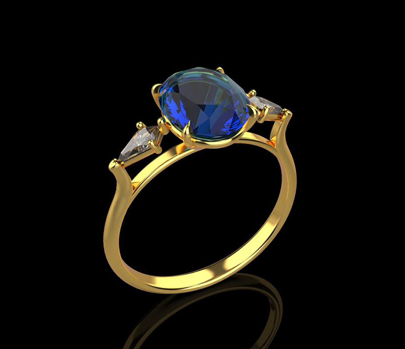 Blue Sapphire Engagement Ring