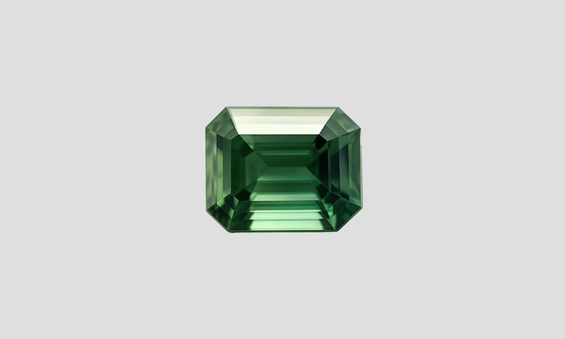 Octagon 1.77 Ct UNHEATED Teal Green Sapphire