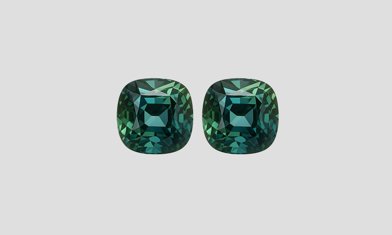 Octagon 1.77 Ct UNHEATED Teal Green Sapphire