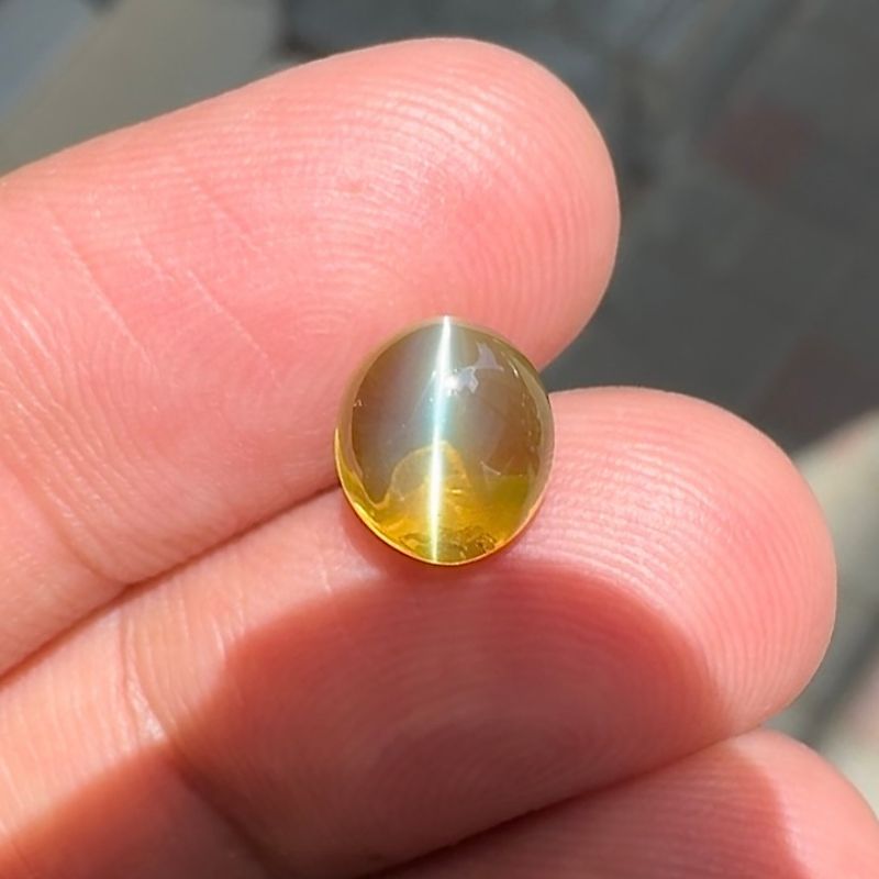 4.07 Ct Honey Color Chrysoberyl Cat's Eye Of Sri Lankan Origin