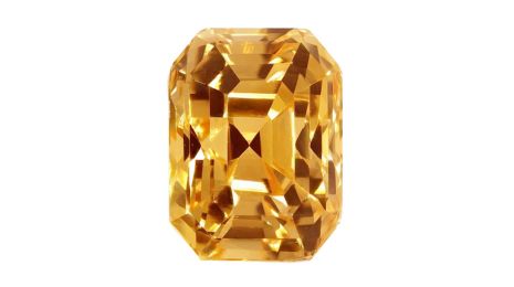 Octagon 5.05 Ct UNHEATED Golden Yellow Sapphire of Sri Lankan Origin