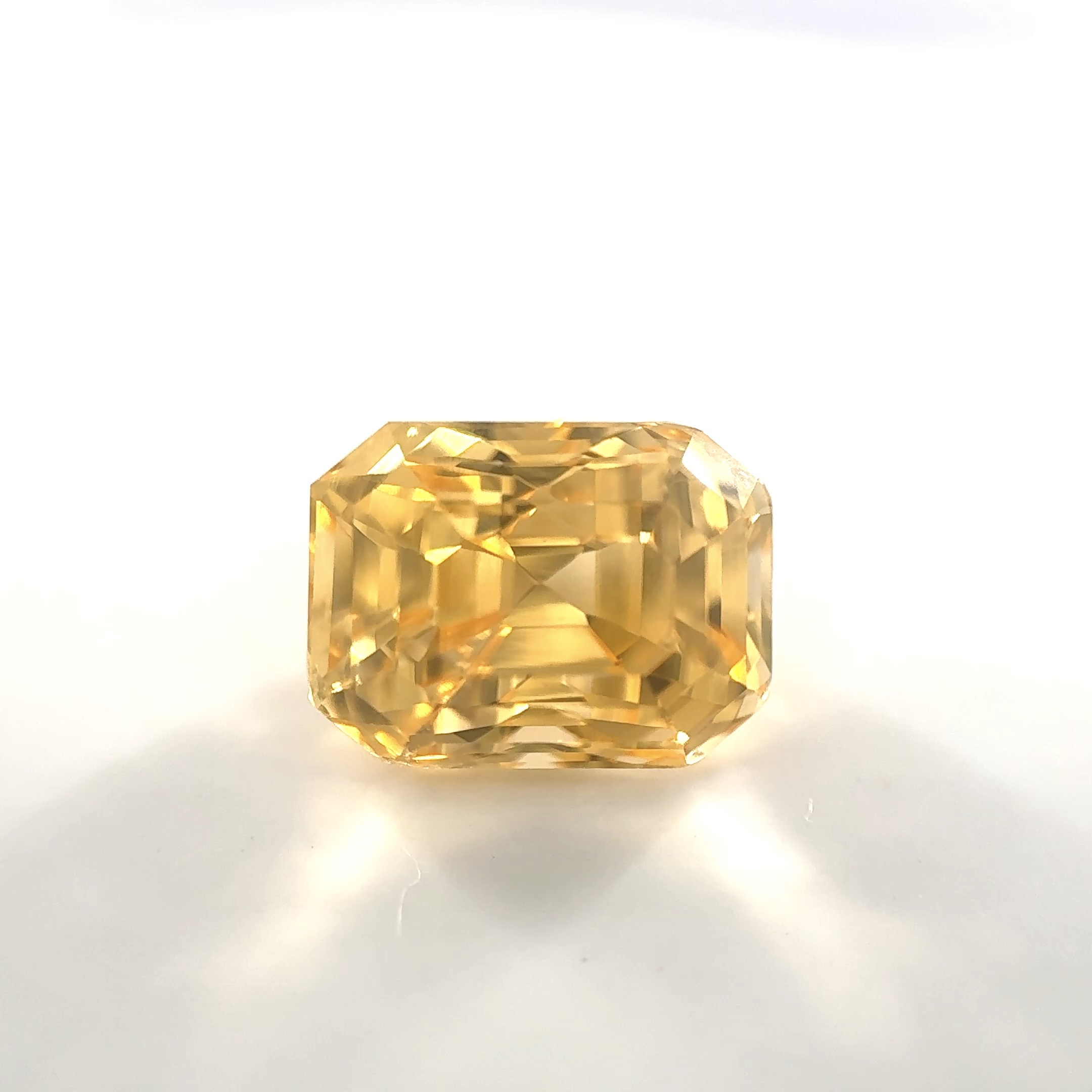 Octagon 5.05 Ct UNHEATED Golden Yellow Sapphire of Sri Lankan Origin