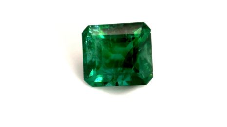 Emerald Cut 2.35 Ct Vivid Green Zambian Emerald