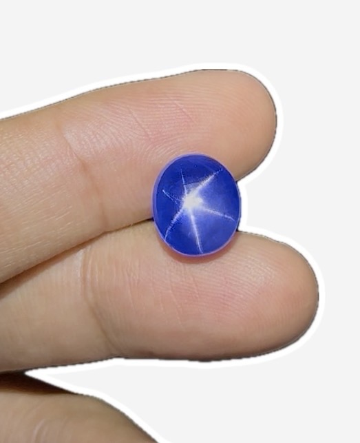 UNHEATED 12.42 Ct Vivid Blue Star Sapphire of Sri Lankan Origin