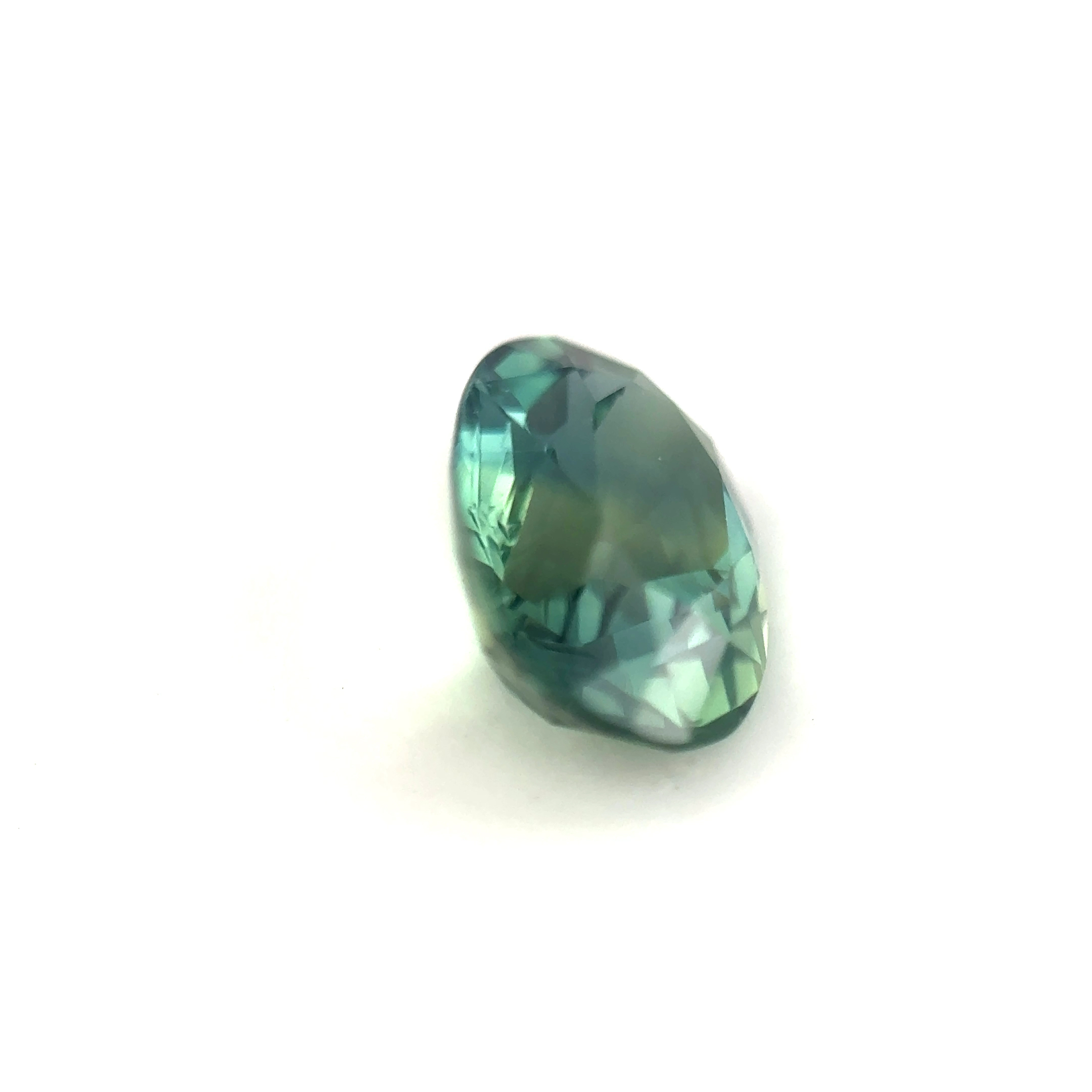 Oval 1.80 Ct UNHEATED Teal Green Sapphire